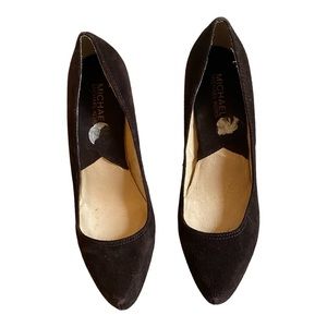 MICHAEL Michael Kors brown suede pumps with stacked heel